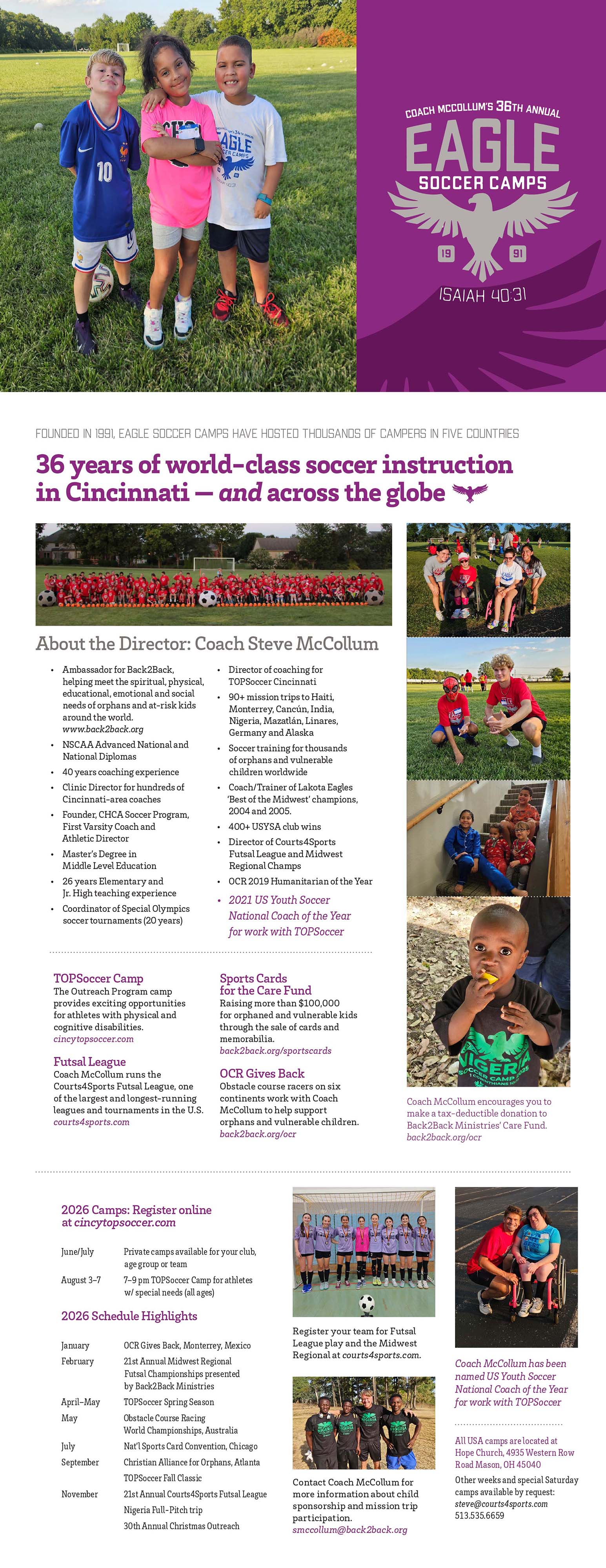 EAGLE SOCCER CAMPS BROCHURE